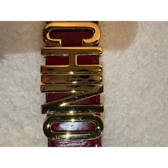 MOSCHINO Logo Calfskin Magenta Violet Belt main image 8